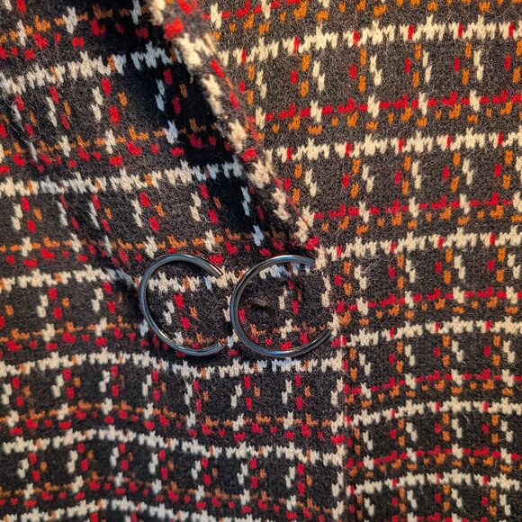 Simply Couture Retro Plaid Tweed Fringe Long Sweater Coat | Size Small - Picture 4 of 15